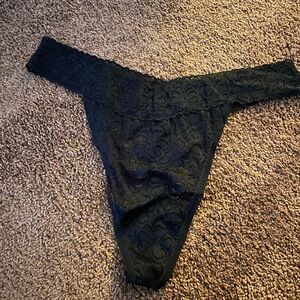 (A263) 9 Panties 3 Black , 3 Spa Blue and 3 Cream Lace  Thong Panties Brand New